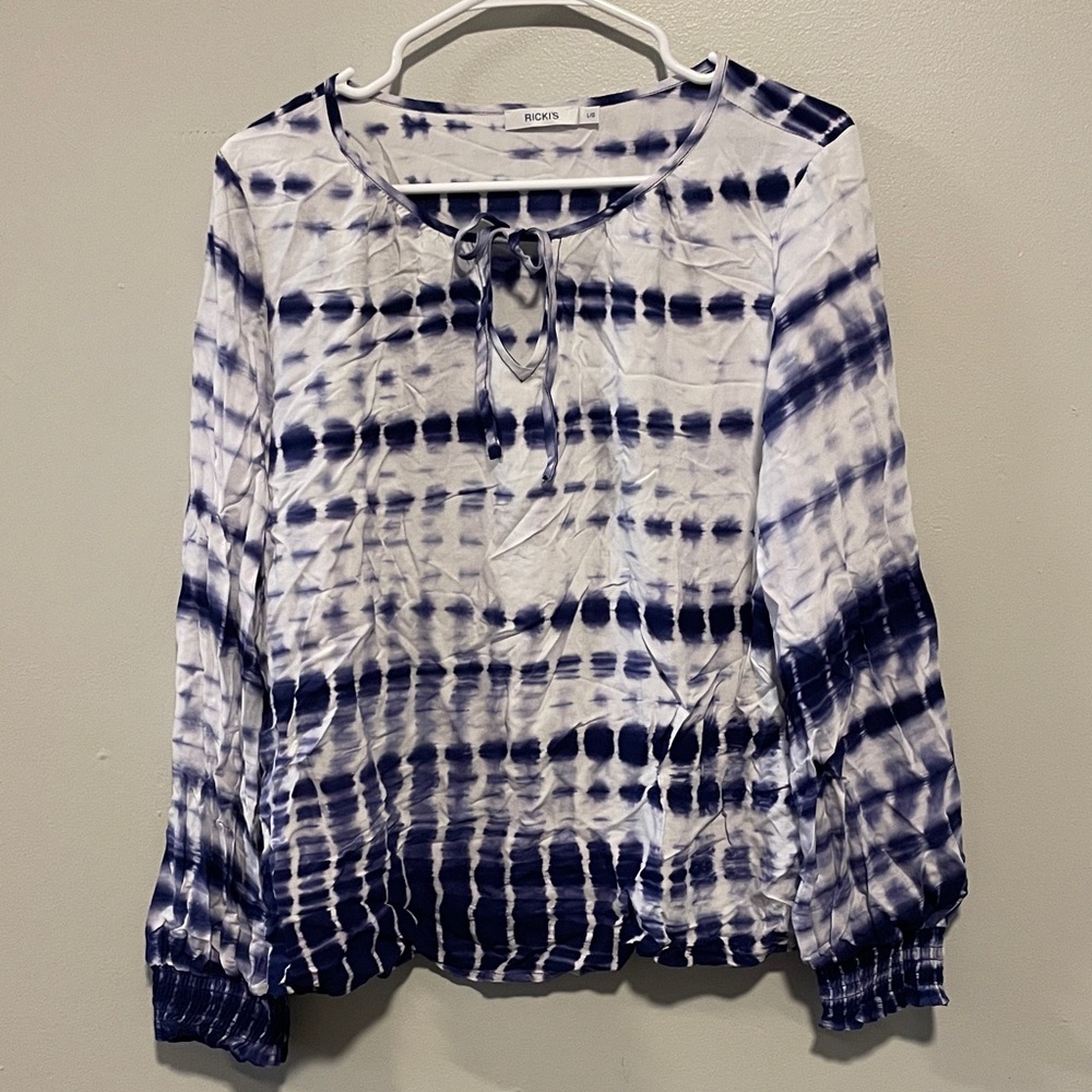 Ricki's Purple and White Tie-Dye Blouse
